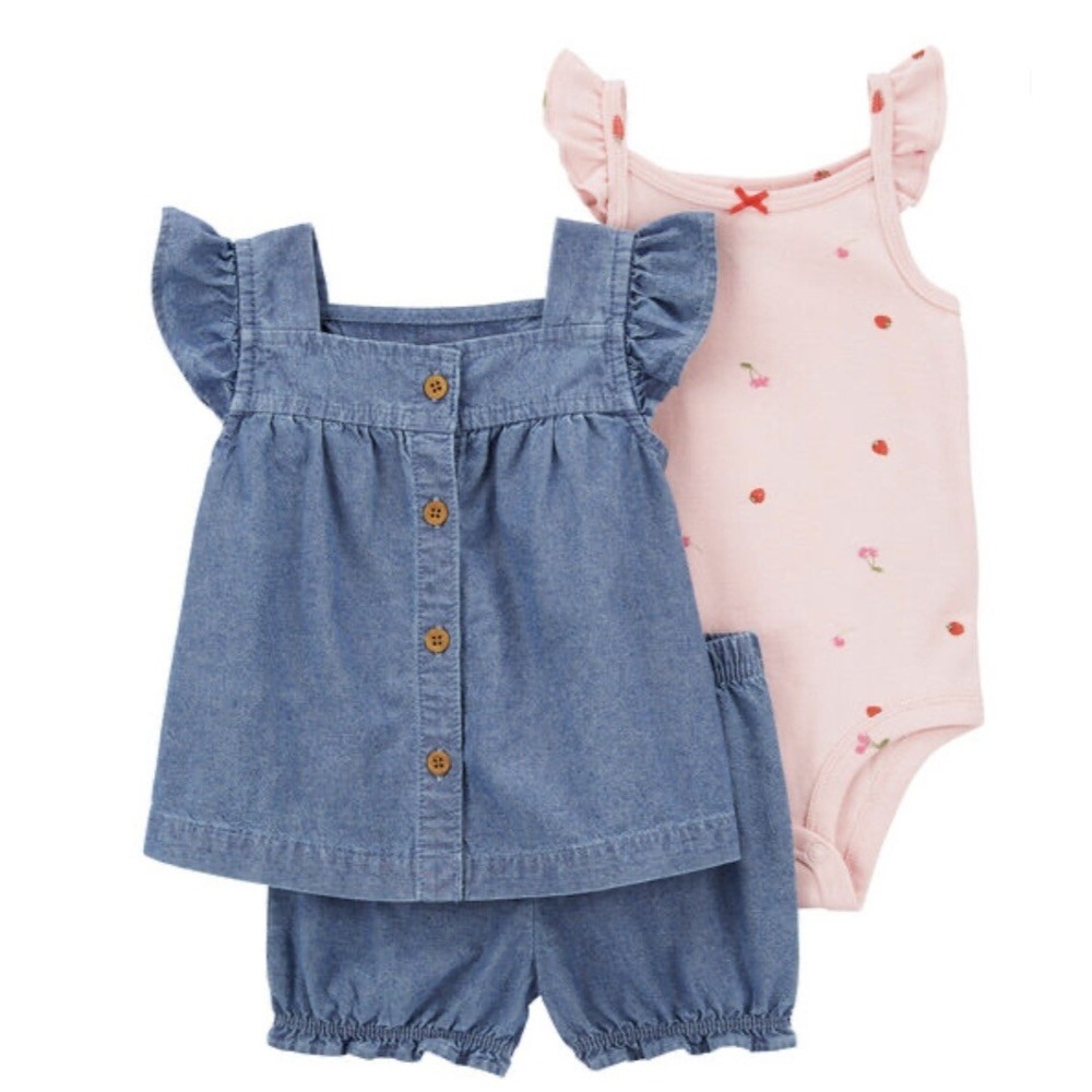 Carter's Set In Opal, Pastel Pink Top And Bottom Set 6M - Picture 5 of 5